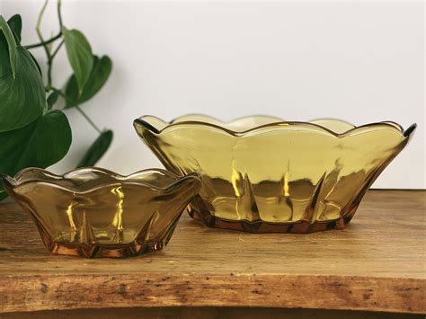 antique yellow glass bowls